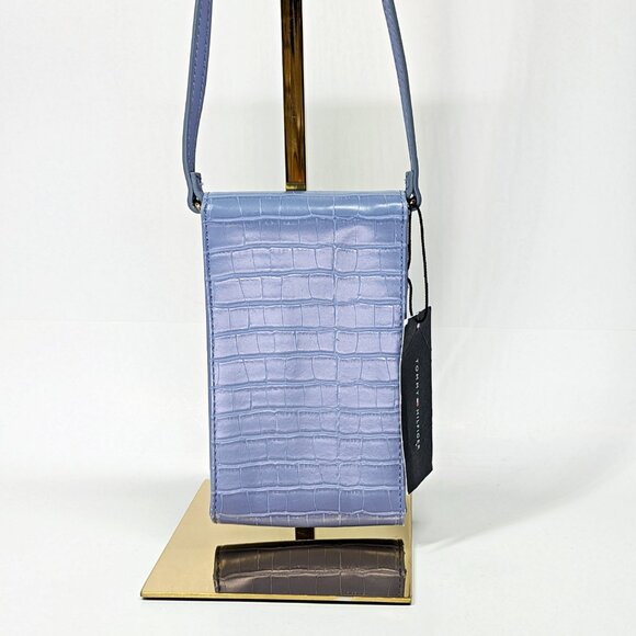 Tommy Hilfiger Julia Phone Crossbody Crocodile Blue Stone (MSRP $78) - Picture 3 of 9